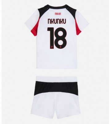 AC Milan Christopher Nkunku #18 Segunda Equipación Niños 2025-26 Manga Corta (+ Pantalones cortos)